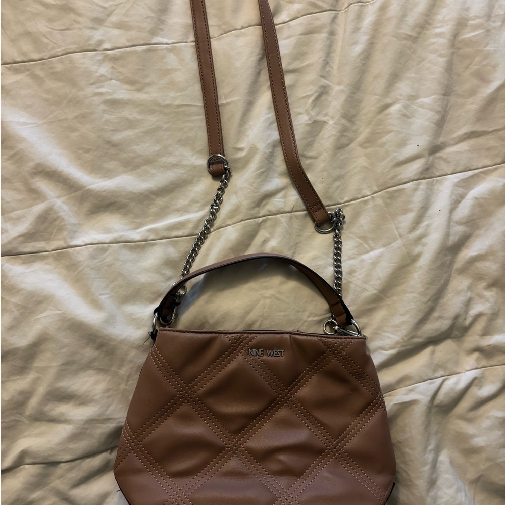 Nine West Tan Quilted Crossbody Bag